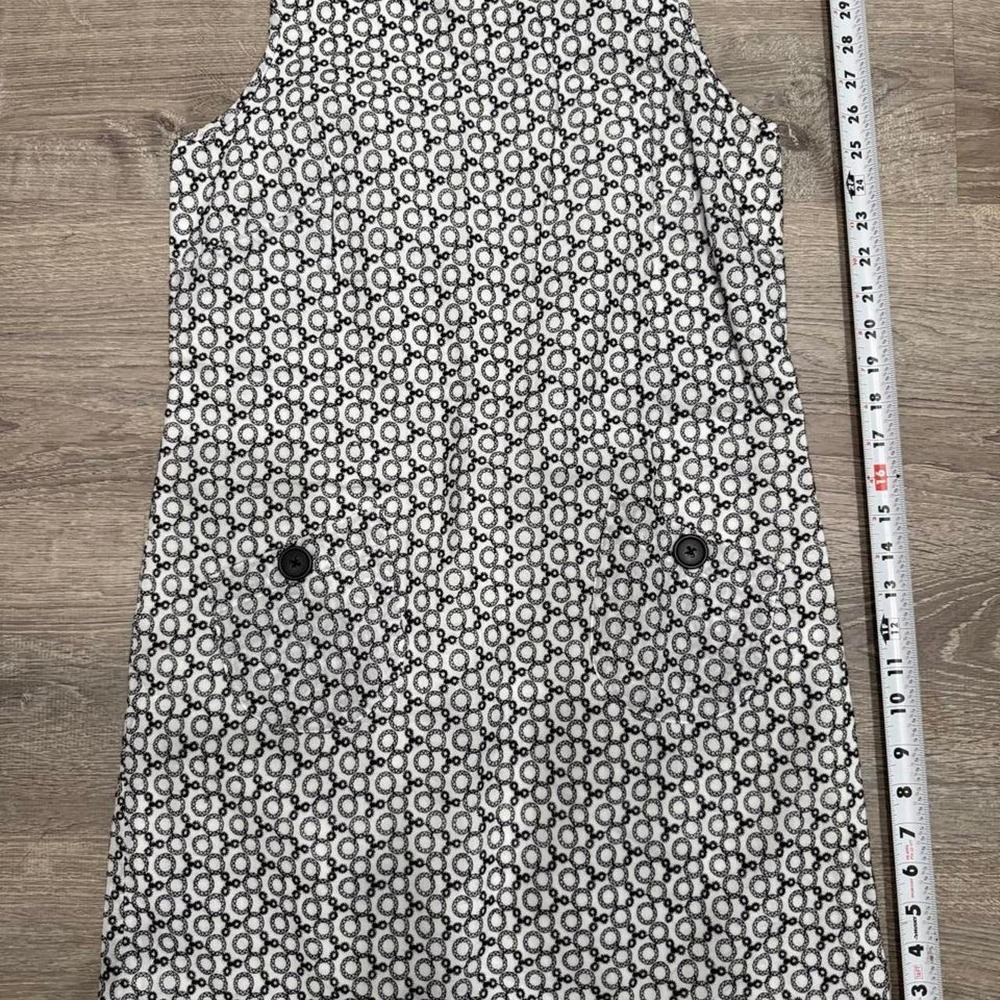 Ann Taylor Loft Black White Floral Eyelet Shift Dress Size 4 Sleeveless Button